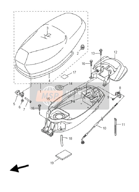 Yamaha CW50N BWS 2010 Asiento para un 2010 Yamaha CW50N BWS